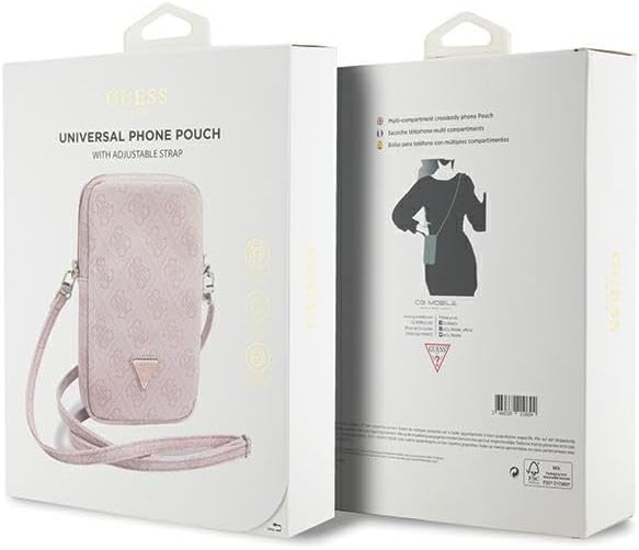 Guess Mobile Phone Case - Pink Zip 4G Triangle